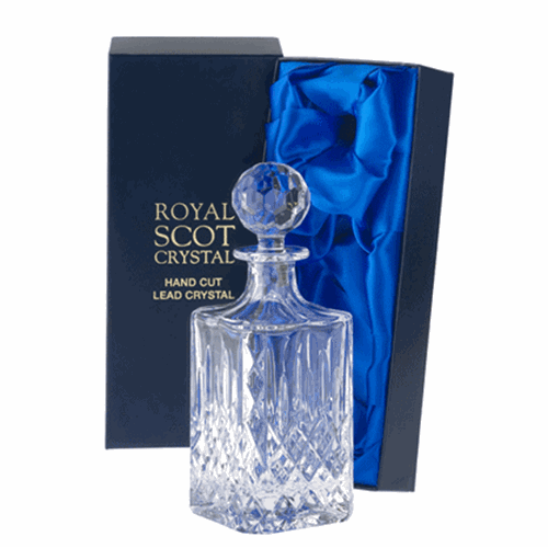 1 Royal Scot Crystal Square Spirit Decanter - London - PRESENTATION BOXED